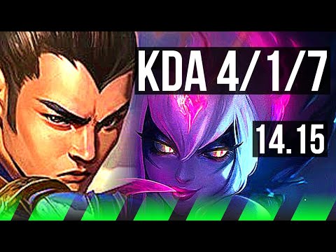 XIN ZHAO vs EVELYNN (JGL) | 4/1/7, 2000+ games | EUW Master | 14.15