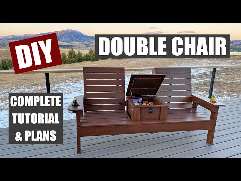 DIY Double Chair | Built in Storage/Cooler | Drink Holders | Wide seats | Plans