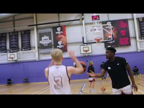 HARIS BASKETBALL TOURNAMENT 3 POINT SHOOTOUT contest final round Max Gysbrechts of Elite Academy