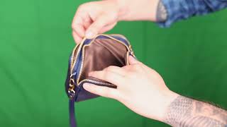 Жіночий клатч компактний на два відділення з натуральної шкіри 22089 Vintage синій