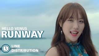 Hello Venus - Runway : Line Distribution (Color Coded)