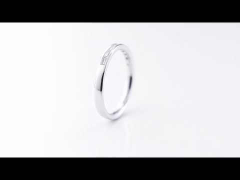 Ladies 18ct White Gold Half Set Baguette Cut Diamond Wedding Ring 036WGHETSIaF VS 0.30ct