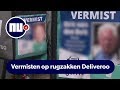 Bezorgers van Deliveroo rijden rond met posters van vermiste personen