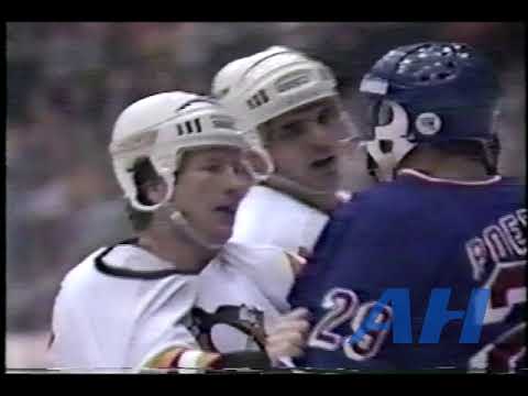 NHL Nov. 14, 1989 Pittsburgh Penguins v New York Rangers (R) x2 Clips John Cullen v Kris King