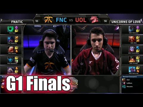 Fnatic vs Unicorns of Love | Game 1 Grand Finals S5 EU LCS Spring 2015 playoffs | FNC vs UOL G1