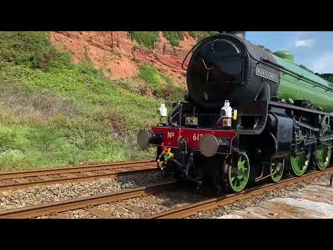 61306 Mayflower powering out of Dawlish Warren and giving steam through Dawlish