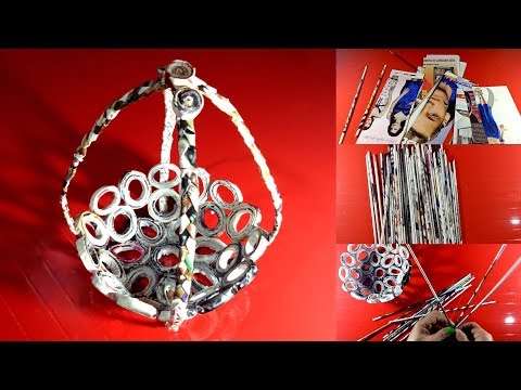 Old Magazine Hanging Flower Basket / DIY Newspaper Crafts / Best out of  waste Video