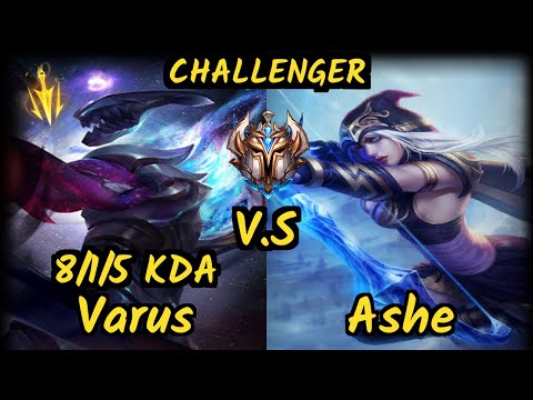 SPY.V Freeze (VARUS) vs ASHE - 8/1/5 KDA BOTTOM ADC CHALLENGER GAMEPLAY - EUW