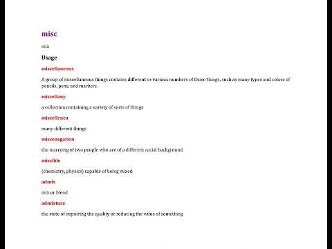 Misc  The root misc means mix