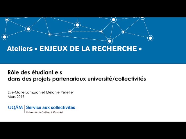 Conférence: «Rôle des étudiant.e.s dans des projets partenariaux université/collectivités»