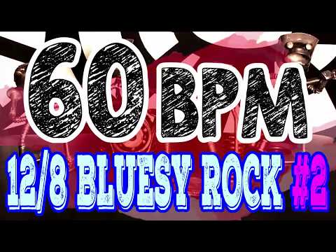 60 BPM - Blues Rock Shuffle #2 - 12/8 Drum Track - Metronome - Drum Beat