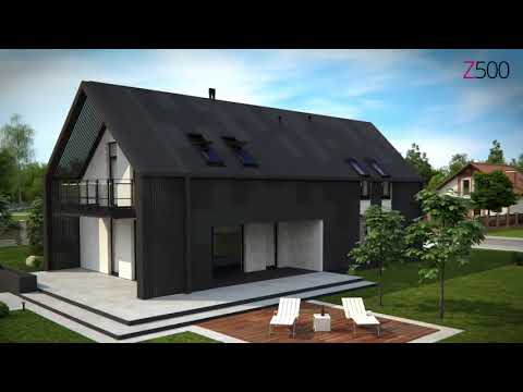 Z393 Будинок з сучасної мансардною покрівлею, що підходить для вузької ділянки