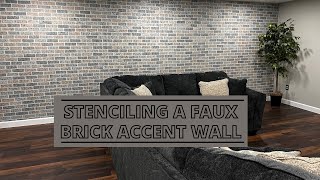 Stencil Painting A Faux Brick Accent Wall Using Cutting Edge Stencils Bricks Wall Stencils!