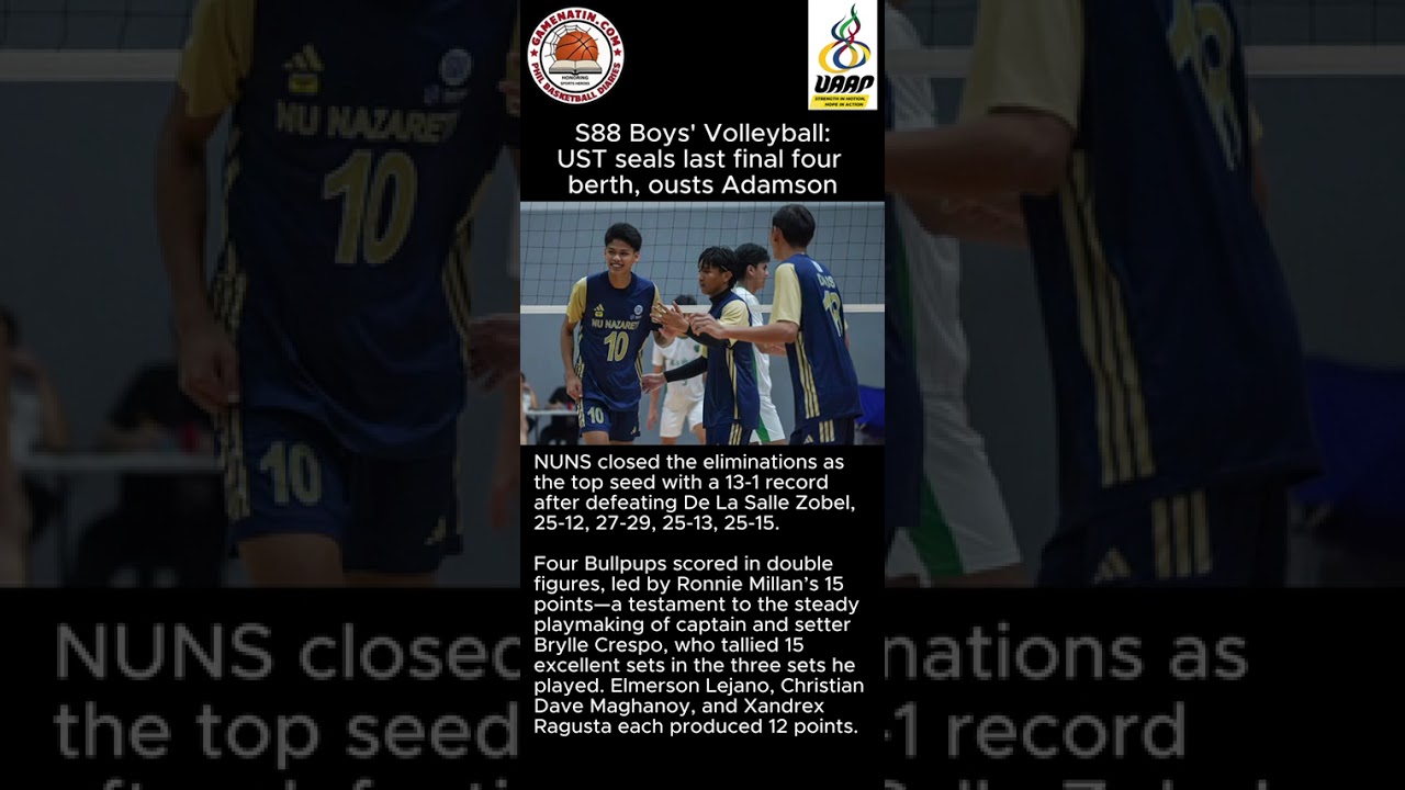 UAAP Boys' Volleyball: UST grabs last Final 4 berth for boys' volleyball after beating Adamson