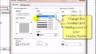 Insert  and print headers and footers in a OpenOffice calc worksheet