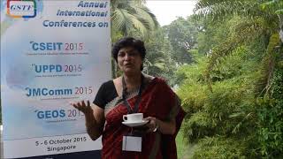 Prof. Archana Rakesh Singh at JMComm Conference 2015 by GSTF Singapore