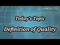 10. Definition of Quality|| How can we define quality? || Different definitions of Quality