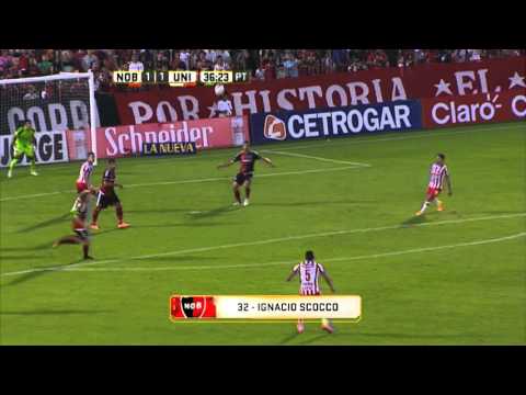 Gol de Scocco. Newell's 1 - Unión 1. Fecha 5. Primera División 2016.