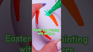 Easter Egg Painting with Markers 🥕 #ohuhumarkers #eastercrafts #art #painting #coloring #arthack