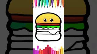 Let's Draw a Cute Hamburger for Kids | Easy Burger Drawing Tutorial