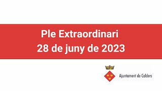 Ple extraordinari del 28 de juny 2023