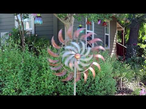 11751 24" Rotating Wind Spinner - Copper Petals