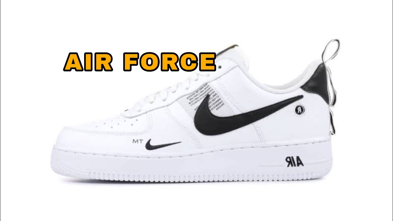 Unboxing Tênis Nike air force low utility Branco com preto ( colocando cadarço e mostrando ele )