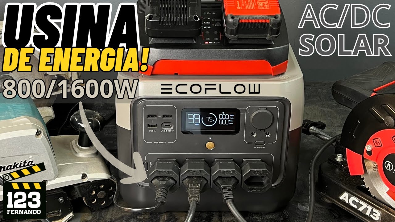 ECOFLOW ATÉ 1600W ou 12V PORTÁTIL, LIGA GELADEIRA E WAP! CARREGAMENTO SOLAR OU NA TOMADA AC / DC