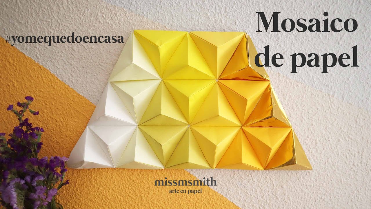 Mosaico geométrico de origami: #yomequedoencasa - Deco barata y moderna para casa - Arte mural papel