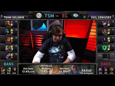 TSM vs Evil Geniuses | S4 NA LCS Summer split 2014 W5D2 | TSM vs EG G2 Full game HD