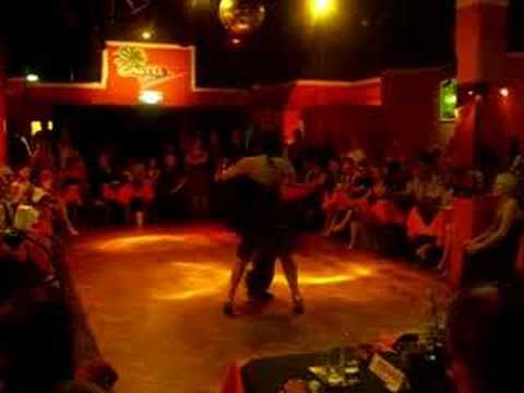  Corina de la Rosa  and  Julio Balmaceda  are  dancing  to  the  tango  "  Todo  "