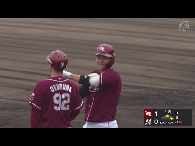 【ファーム】ストレートを捉えた!! イーグルス・水上桂 レフト前へ運ぶ先制のタイムリー!! 2025年7月11日 千葉ロッテマリーンズ 対 東北楽天ゴールデンイーグルス