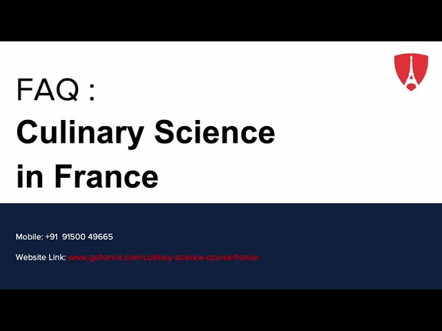 FAQ : Culinary Science in france