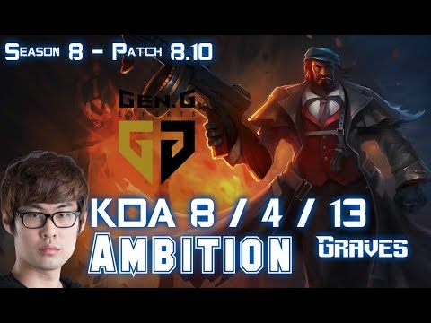 Gen Ambition GRAVES vs XIN ZHAO Jungle - Patch 8.10 KR Ranked