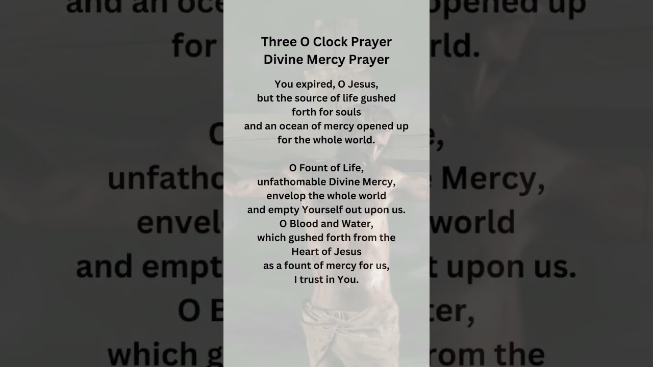 Hour of Divine Mercy Prayer (Three O' Clock Prayer) #catholicprayer #divinemercy
