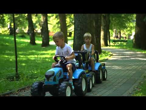 Traktors ar pedāļiem ar piekabi FALK Landini Green