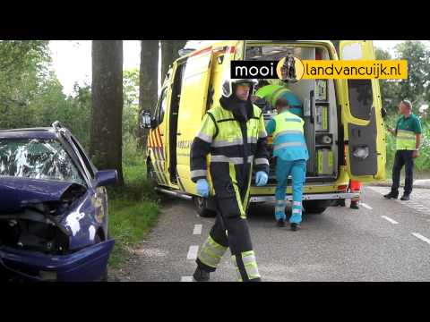 mooilandvancuijk2014juli19Auto frontaal tegen boom in Vianen