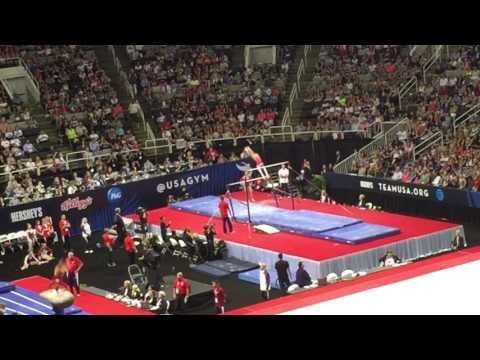 Gabby Douglas Olympic Trials Uneven Bars Warm Up Day 2