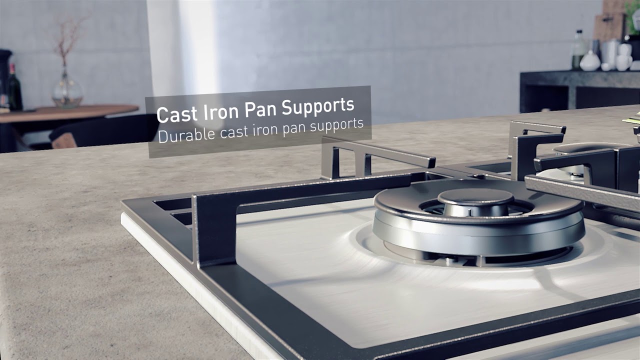 Watch video Gas Hobs - Cast Iron Pan Supports | Grundig Now Gas Hobs - Cast Iron Pan Supports | Grundig
