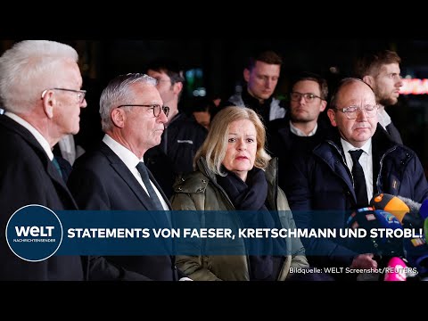 Video Thumbnail: MANNHEIM: Nach Amok-Fahrt! Die vollen Statements von Faeser, Winfried Kretschmann und Thomas Strobl