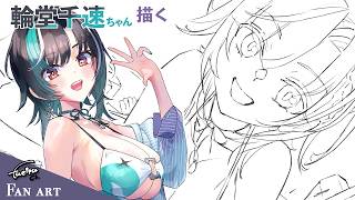 輪堂千速ちゃんの水着衣装案を描く_5