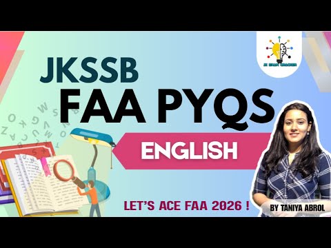 PYQS- JKSSB FAA 2024  - ENGLISH LANGUAGE - BY TANIYA MA'AM II #jkssb #jkssbfaa