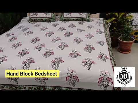 Hand Block Cotton Double Bed Sheets