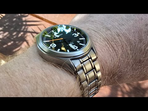 Berny Automatic Titanium Pilot Watch AMT143MS-A 40mm - Polished! Read description for instructions
