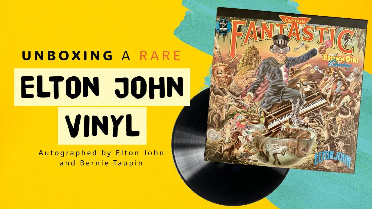 Opening a Rare Vinyl of Captain Fantastic and the Brown Dirt Cowboy Autographed by Elton John