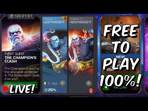 Free To Play The Champion's Clash Challenge LIVE - Chapter 2 100%?! - Marvel Contest Of Champions