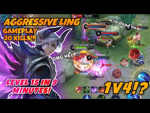 AGGRESSIVE LING + OBJECTIVES = AUTO MANIAC???! | LING GAMEPLAY  20 KILLS! | MOBILE LEGENDS