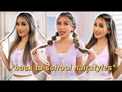 3 Easy & quick back to school hairstyles 2020 | heatless hair tutorial