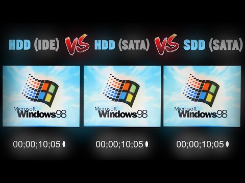 Windows 98 HDD vs SSD Boot Time Comparison !
