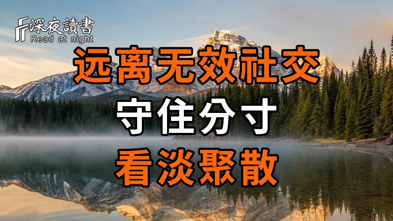 人到晚年，越独处越有福：远离无效社交、守住分寸、看淡聚散，余生越活越自在【深夜读书】#人生感悟#